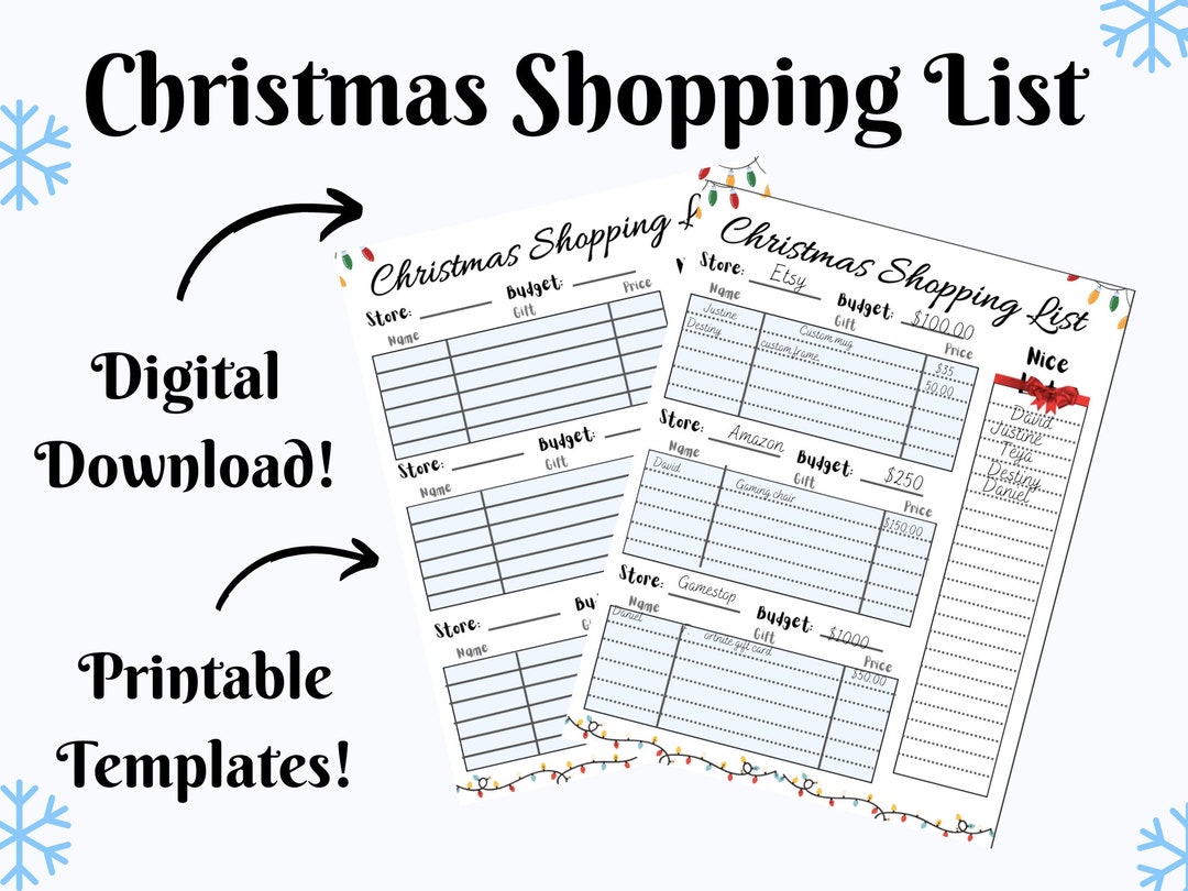 Christmas Shopping List Template Etsy christmas-shopping-list-template-etsy