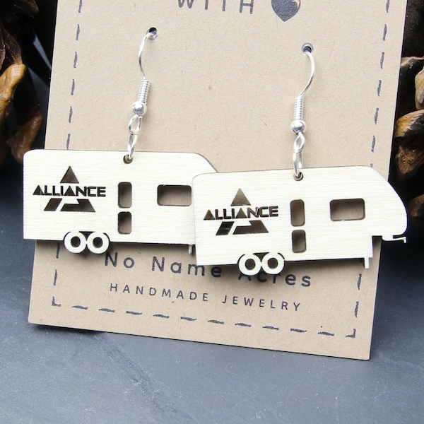 Alliance 5th Wheel Camping Dangle Earring -  RV Fifth Wheel Earrings are a Perfect Gift for Her or a Happy Camper Gift