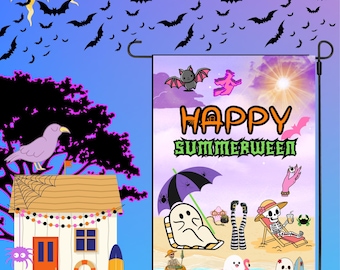 Summerween Garden Flag