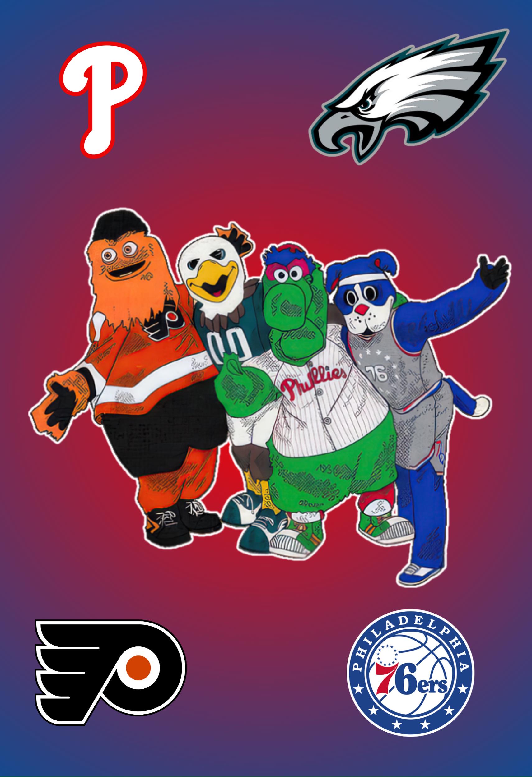 Philadelphia Sports Mascots Garden Flag - Etsy