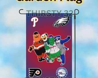 Philadelphia Sports Mascots Garden Flag