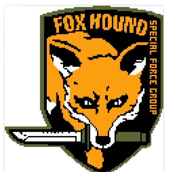 Metal Gear Fox Hound Logo - Instant Download PDF Cross Stitch Pattern