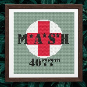 MASH 4077th TV Show Logo Cross Stitch Pattern - Instant Download PDF