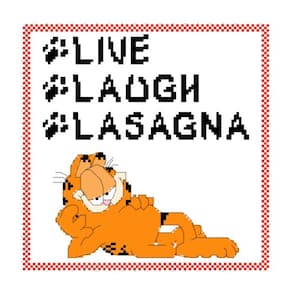 Live Laugh Lasagna - Cross Stitch Pattern PDF Instant Download