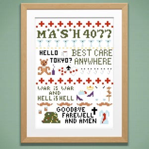 MASH Sampler - Instant Download PDF Cross Stitch Pattern