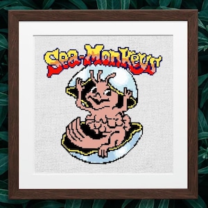 Sea-Monkeys Brine Shrimp Cross Stitch Pattern - PDF Instant Download