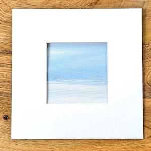 Mini Aquarellbild, kleines loses abstraktes Bild, kleines Geschenk, originales Bild, minimalistisch, Gemälde mit Passepartout inklusive