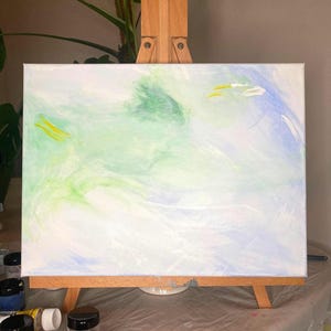 Abstract Acrylic Canvas Painting, Contemporary Art, Title Airy, Minimalist Pastel Painting