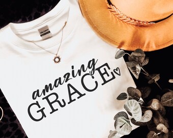 Amazing Grace SVG PNG PDF | Religious Svg | Inspirational Svg | Motivational Svg | Faith Svg | Self Love Svg | Easter Svg | Bible Svg