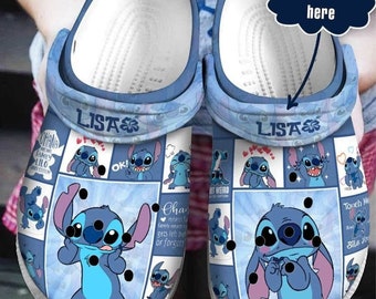 Personalized Lilo Stitch Crocband Clogs Shoes, Clogs Shoes For Men Women and Kid, Funny Clogs Crocs, Crocband, Halloween Gift,F