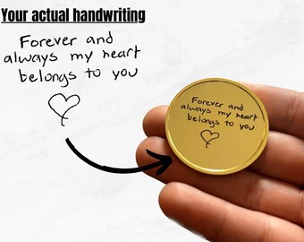 Handwriting Engraved Gold Coin: Personalized Keepsake Gift
