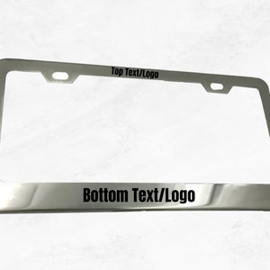 Custom Stainless Steel License Plate Frame with Personalized Text or Design