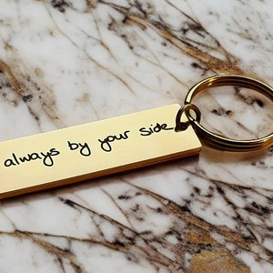 Actual Handwriting Keychain | Custom Handwriting Engraving | Available in Rose Gold, Gold, Silver | Hypoallergenic & Long-Lasting Shine