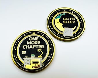 Book Lover Flip Coin: One More Chapter vs. Go to Sleep