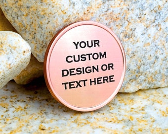 Personalized Brass Coin, Custom Engraved Design, Wedding Favor