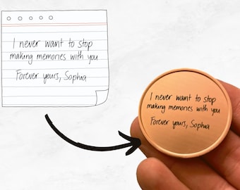 Personalized Brass Coin: Custom Handwritten Message, Engraved Keepsake