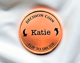 Brass Couples Decision Coin: Laser Engraved Gift