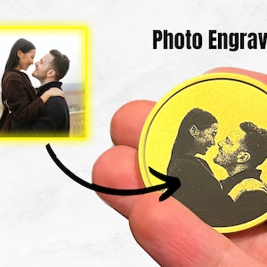 Photo Engraved Coin, Custom Coin Engraving, Anniversary Gift, Couples Gift for him/her, Gold/Silver Coin