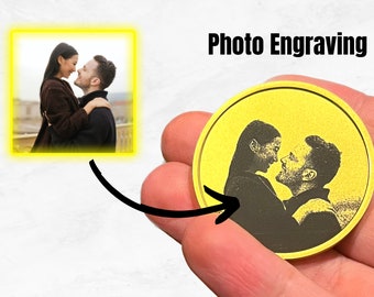 Photo Engraved Coin, Personalized Keepsake, Anniversary Gift