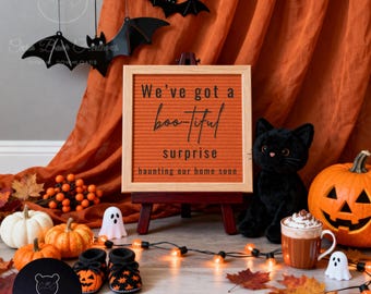 Halloween Pregnancy Reveal Template | Boo-tiful Baby Announcement Canva Template | Editable Digital Download | Instant Access