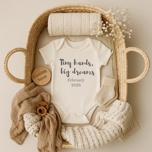 Editable Pregnancy Announcement Template – Modern Minimalist Baby Reveal, Gender Neutral | Digital Download for Canva
