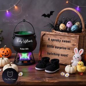Baby Announcement | Spooky Cute Pregnancy Reveal | “A Spooky Sweet Little Surprise Is Hatching Soon” | Pregnancy Announcement