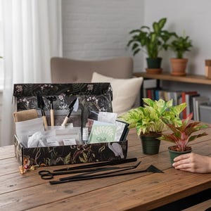 Bioactive DIY Terrarium Kit with 2 Live Plants – Deluxe Starter Set with Instructions, Just Add Your Own Container