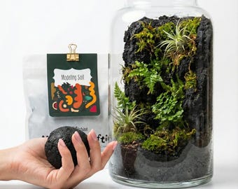 Modeling soil adhesive for vertical moss art | Nutrient base that bonds to glass for creating living walls and botanical decor | Easy Apply