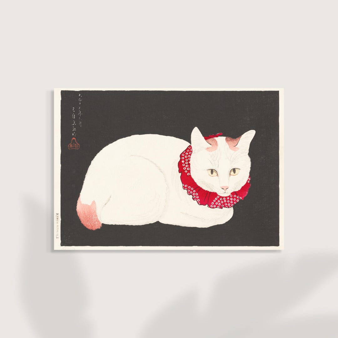 Vintage Japanese Cat Art Print – 玉 by Takahashi | Ukiyo-e Animal ...