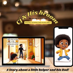 Cj et son balai une histoire pour nos petits assistants, livre pour enfants, livre électronique pour enfants, téléchargement numérique, livre d'histoires pour enfants, téléchargement immédiat