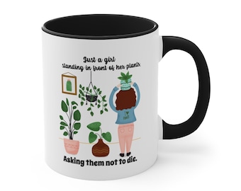 Just a girl funny plant coffee mug, plant lady, plant person, plant parent cups, plant mom, plant dad, plant lover