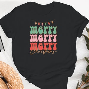Merry Christmas Shirt, Weihnachtslichter T-Shirt, Weihnachtsshirt, Merry Christmas T-Shirt, Weihnachtsgeschenk, Weihnachten Familie Shirt, Merry Xmas