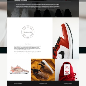 Divi Theme Builder - The Kicks Club Ecommerce Website Template
