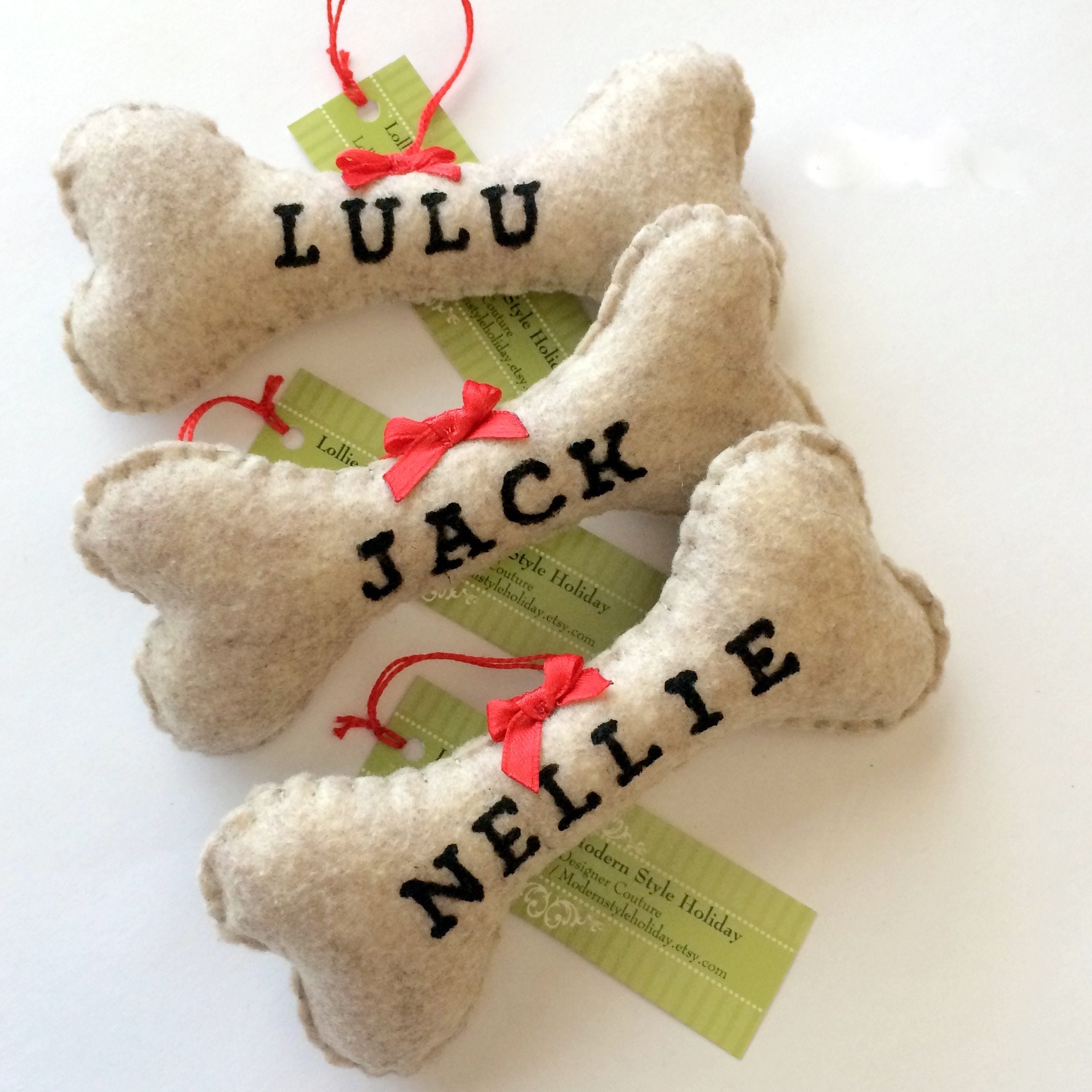 Handmade Felt Dog Bone Christmas Garland and Bunting Blue Felted Balls Arcadia Home