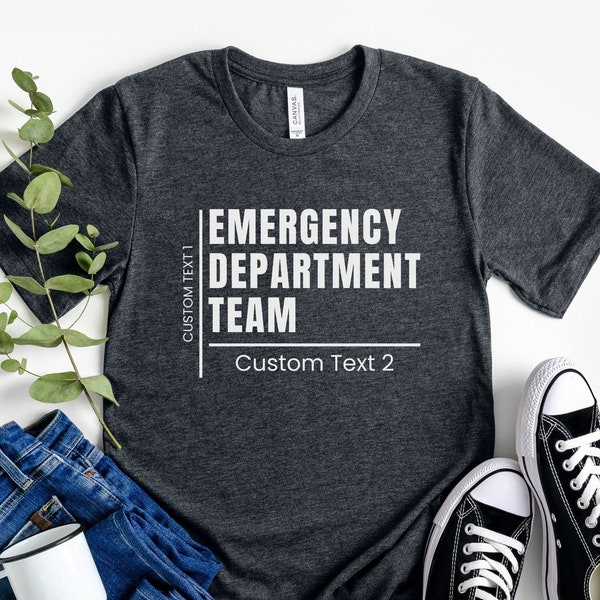 Custom Emergency Department Team Shirt, Personalized ER Department Tshirt, Emergency Matching Group Shirt for Work, ER Team Nurse Tee