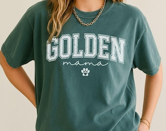 Golden Mama Shirt, Golden Retriever Gifts for Dog Mom, Comfort Colors Tee