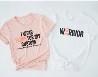 Support Squad Shirt, Personalized Endometrial Cancer Shirt, Custom Endometrial Cancer Awareness, Cancer Ribbon Tee, Cancer Supporter Tshirt