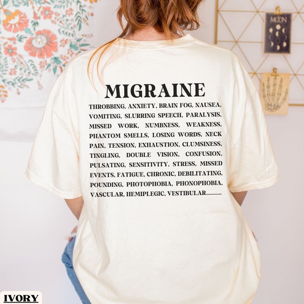 Migraine Shirt, Chronic Migraine Awareness T Shirt, Vestibular Hemiplegic Migraine Tshirt, Headache T-shirt, Basilar Migraine Gift for Mom