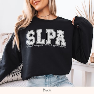 SLPA Sweatshirt, Vintage Style Speech Language Pathology Assistant Crewneck, SLPA Gifts for Graduation, Speech Therapy Assistant Sweater