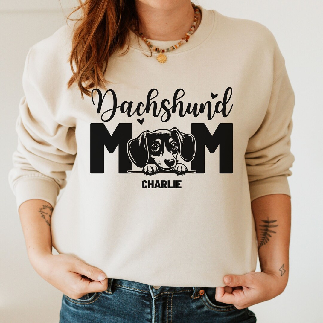 Personalized Dachshund Sweater, Custom Wiener Dog Gifts for Doxie Mom
