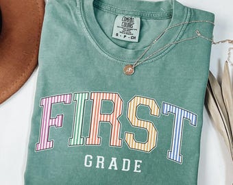 First Grade Teacher Shirts Comfort Colors 1st Grade Teacher Tshirt Back To School Teacher Team T Shirt Gift for New Teacher