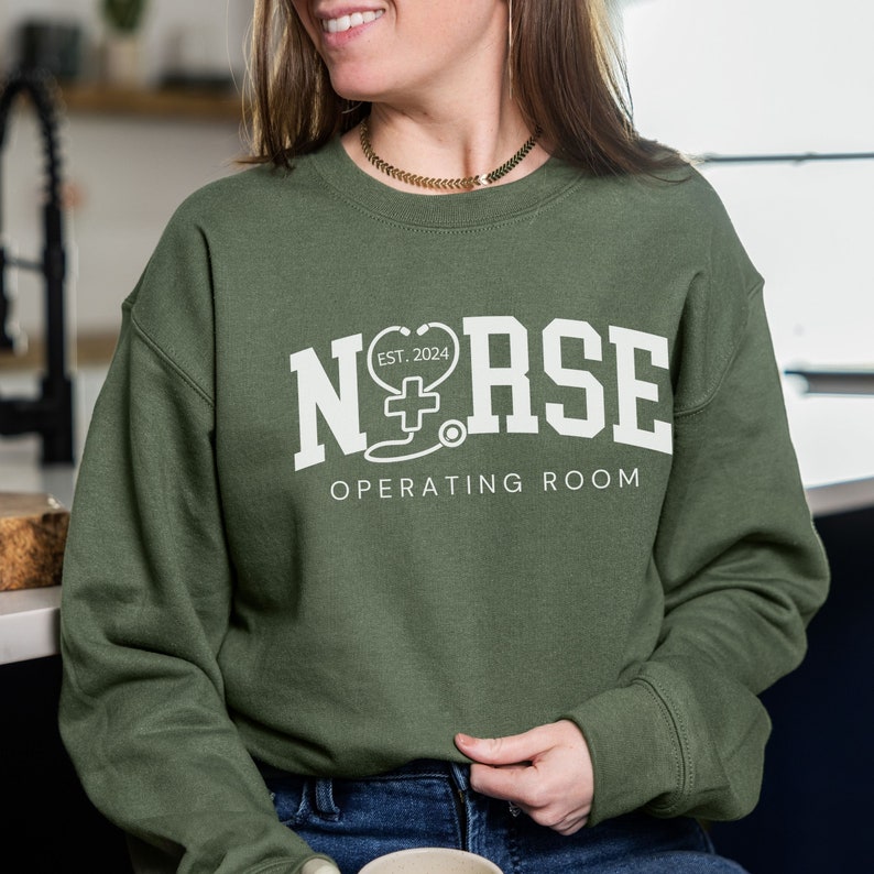 Personalized OR Nurse Sweatshirt, Custom Operating Room Nurse ...