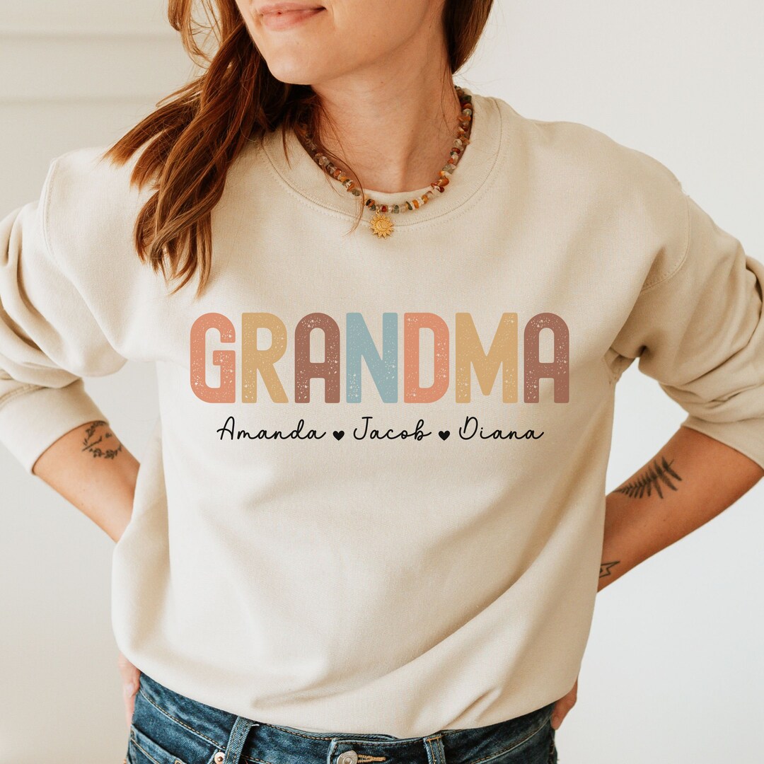 Grandma sweatshirt with names Clearance