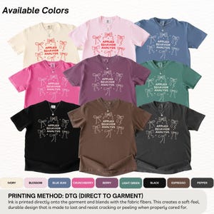 Comfort Colors ABA Shirts, Coquette Bow ABA Therapy Shirt, ABA Gifts for Graduation, Applied Behavior Analysis Tshirt, Aba Therapist Tshirt image 6