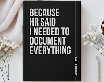 Funny Notebook for Work, Personalized Name Office Gift Journal