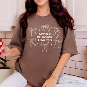 Comfort Colors ABA Shirts, Coquette Bow ABA Therapy Shirt, ABA Gifts for Graduation, Applied Behavior Analysis Tshirt, Aba Therapist Tshirt image 3