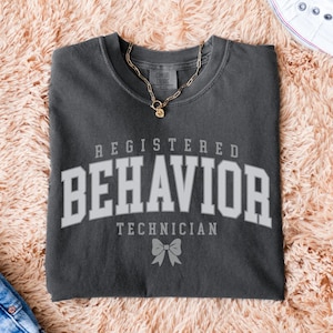 Comfort Colors RBT Shirt, Coquette Bow Registered Behavior Technician Shirt, RBT Gifts for Team Behavior Tech Tshirt ABA Technician T Shirt