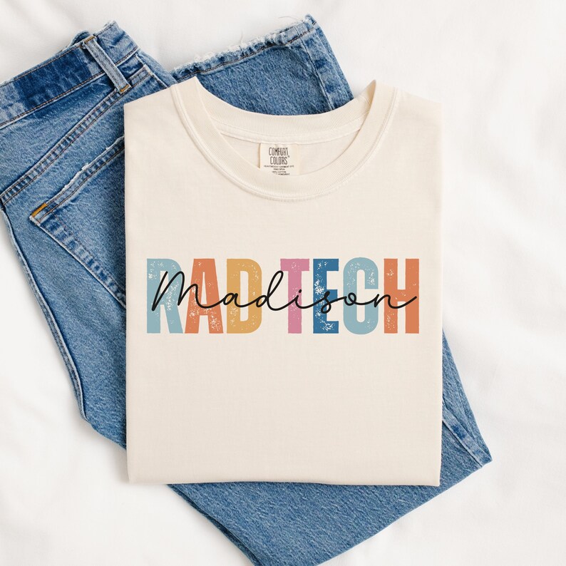 Comfort Colors Personalized Rad Tech Shirt, Custom Rad Tech Graduation