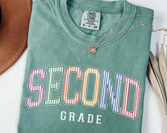 Second Grade Teacher Shirts Comfort Colors 2nd Grade Teacher Tshirt Back To School Teacher Team Shirt Gift for New Teacher