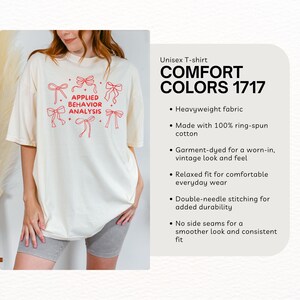 Comfort Colors ABA Shirts, Coquette Bow ABA Therapy Shirt, ABA Gifts for Graduation, Applied Behavior Analysis Tshirt, Aba Therapist Tshirt image 5